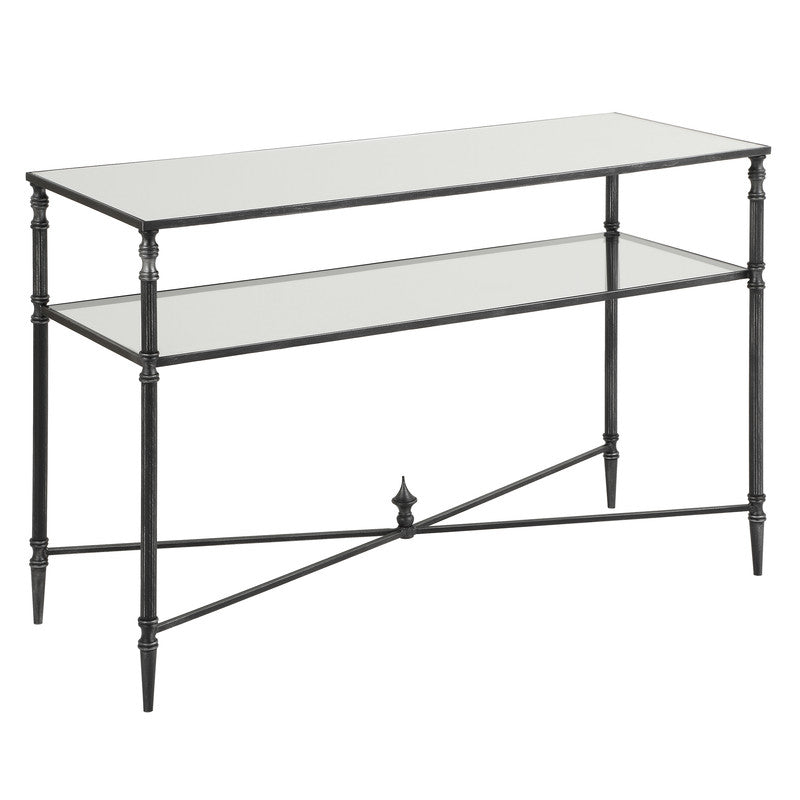 Henzler 91 W x 60 H x 35 D Black Rectangle Accent Table with Mirror Top