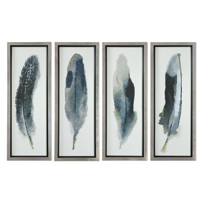 Feathered Beauty Framed Prints, S/4