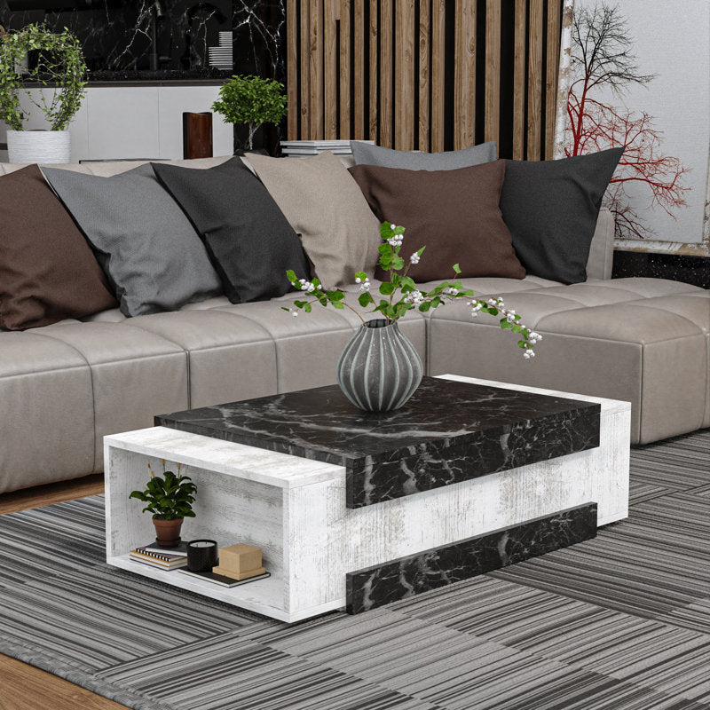 Royal | Coffee Table – Black & White – 110×55×65 cm