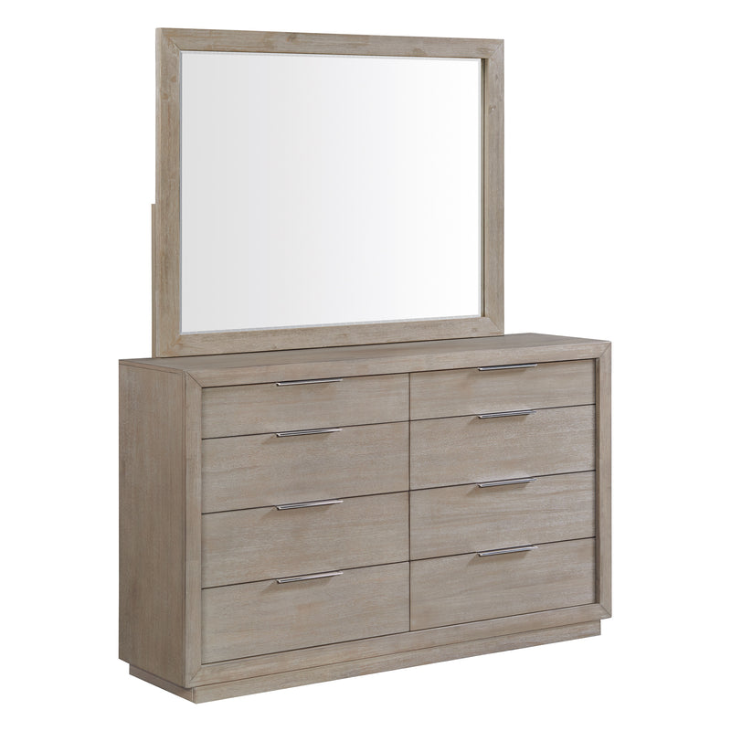 Arcadia Grey 8-Drawer Full Set Dresser And Mirror