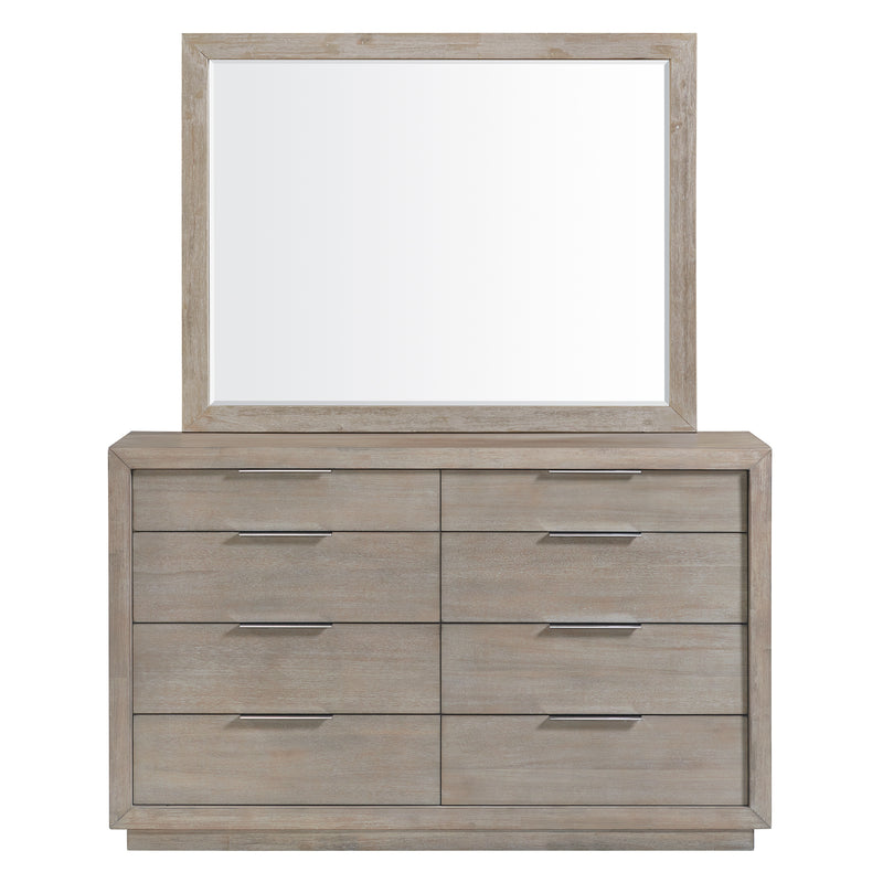 Arcadia Grey 8-Drawer Full Set Dresser And Mirror