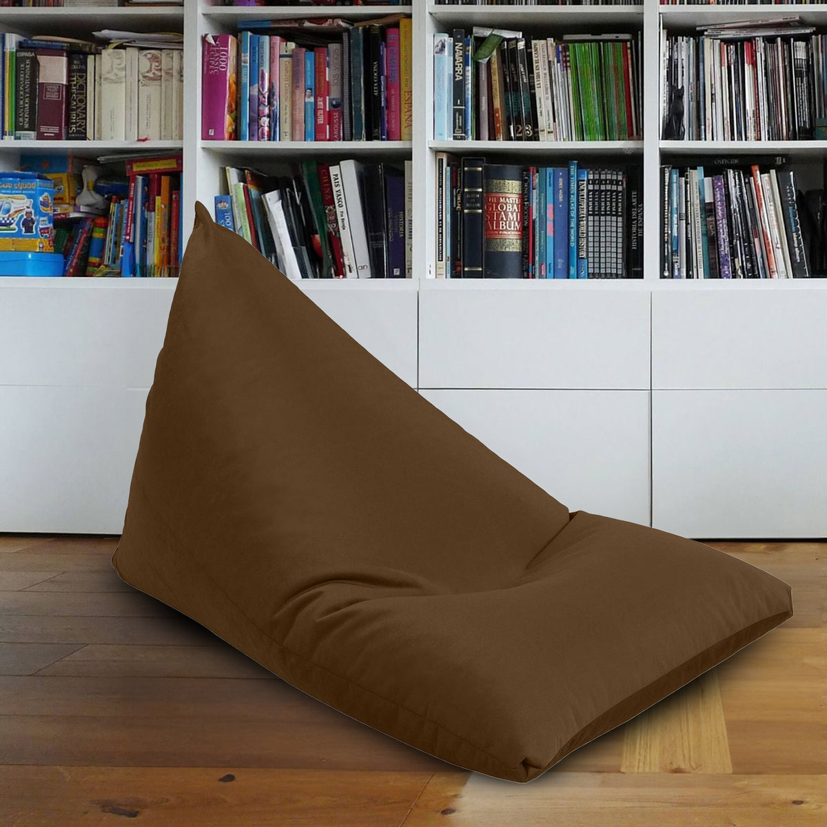 Ilkay Velvet Bean Bag Chair Brown Small