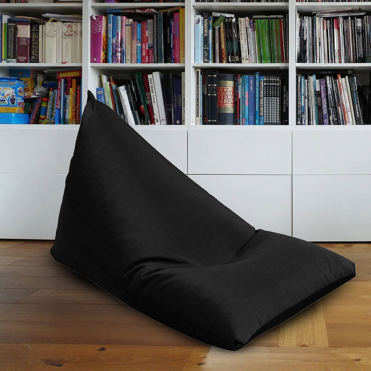 Ilkay Velvet Bean Bag Chair Black Small