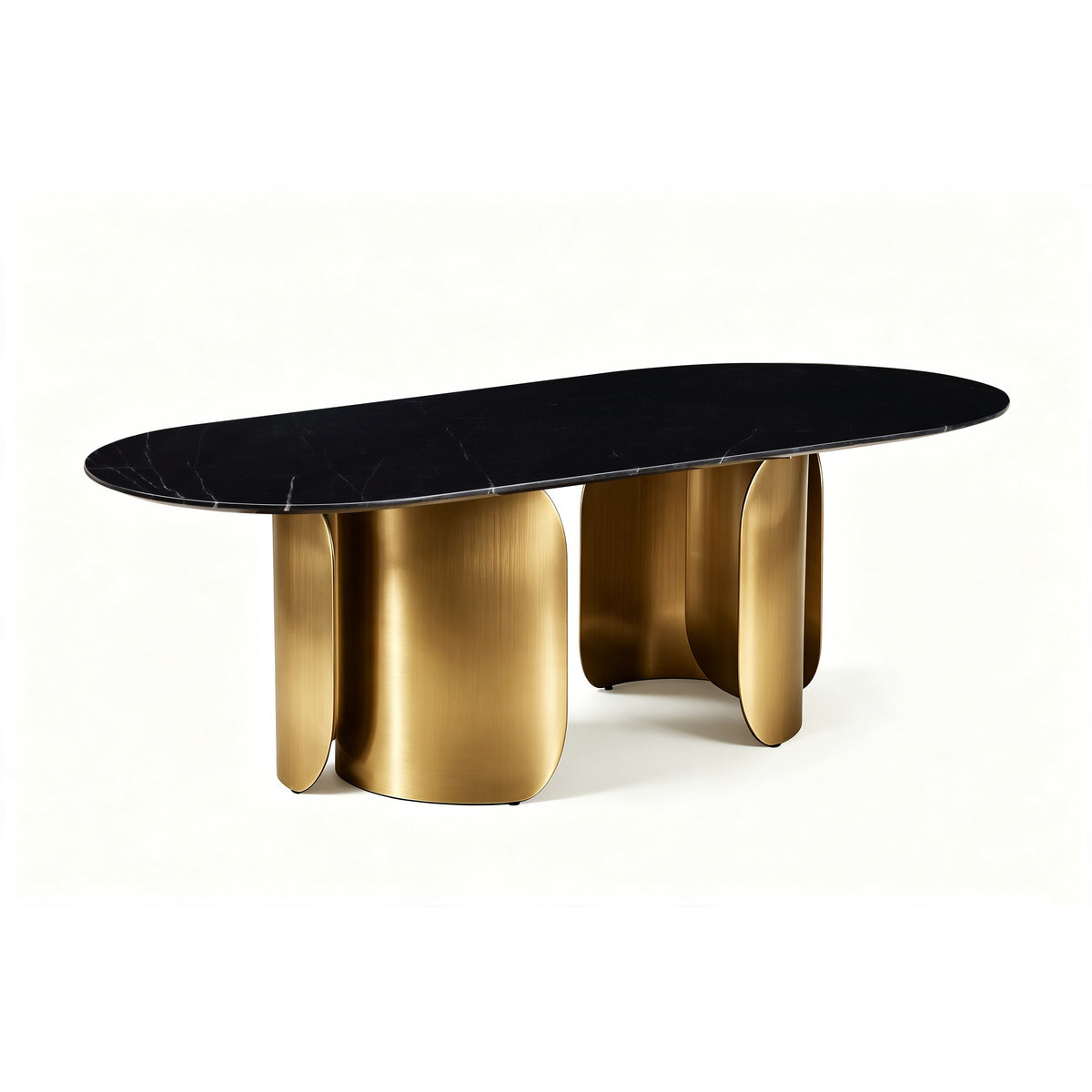Twirl Black Gold Dining Table-200 Cm