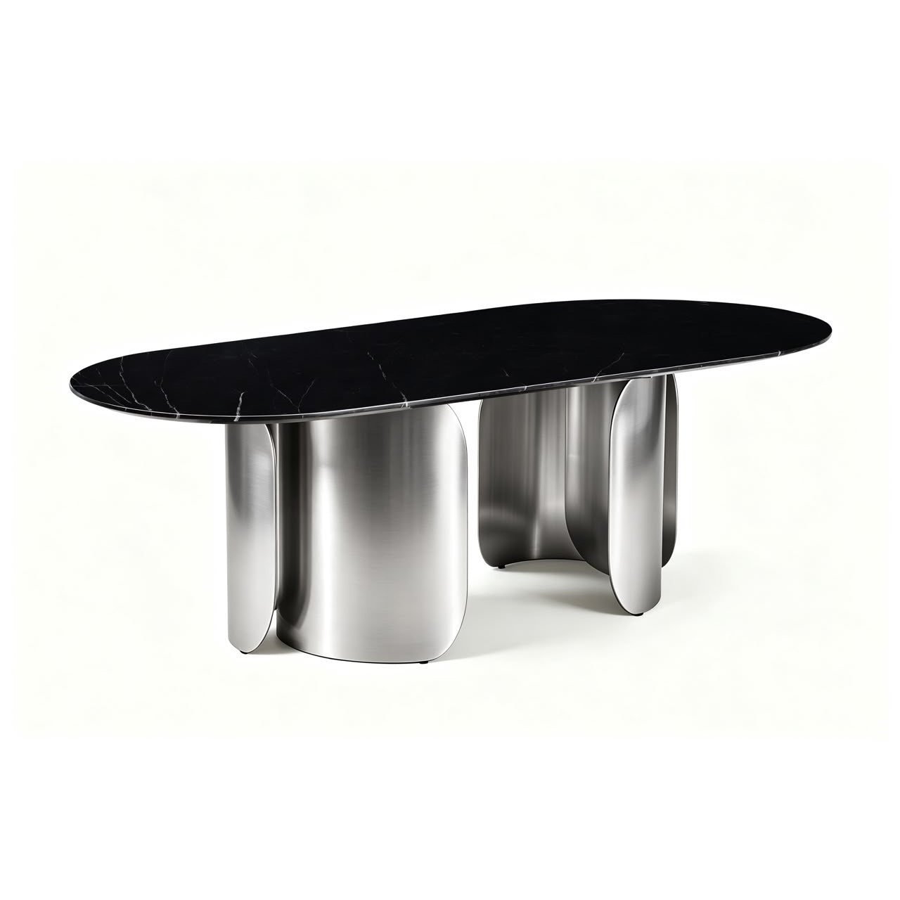 Twirl Black Silver Dining Table-240 Cm