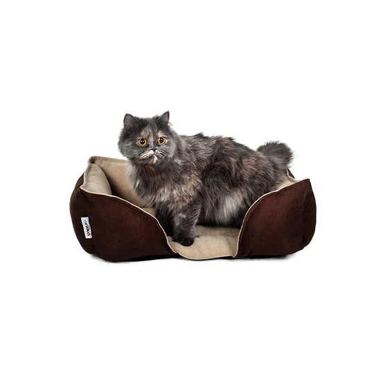53msa-brownxbeige] Mike Pet Bed (Sabia, Medium, BrownXBeige) Al