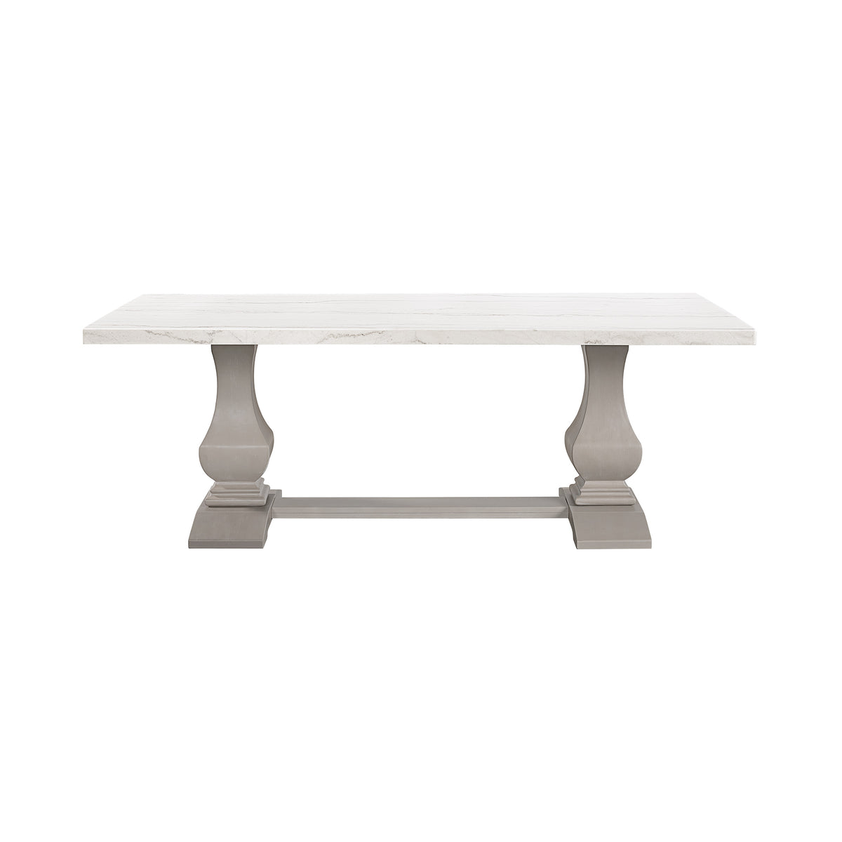 Monticello White Marble Dining Table 6-8 Seaters Grey