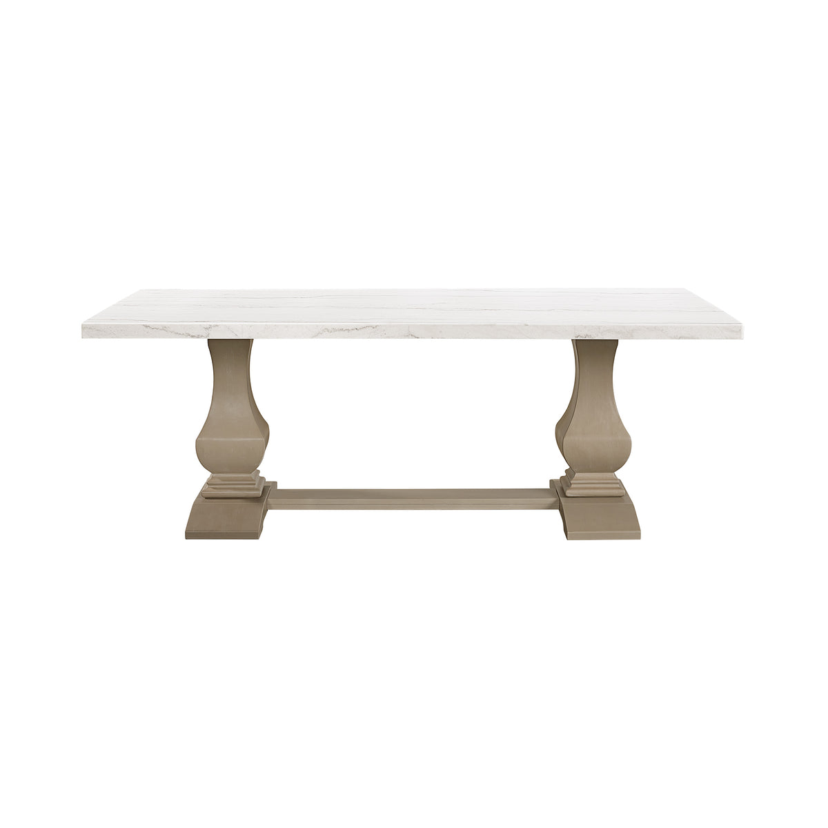 Monticello White Marble Dining Table 6-8 Seaters Natural