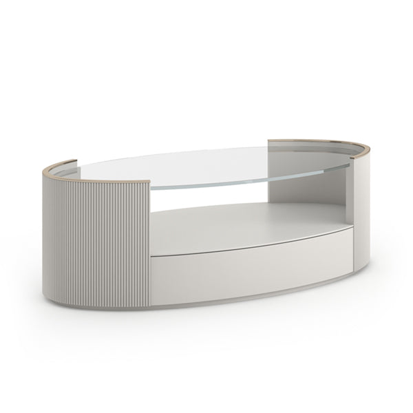 Classic - Love Oval Cocktail Table - Matte Pearl