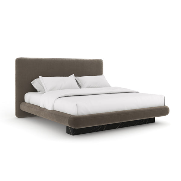 OVERLAP UPH KG BED DARK TAUPE