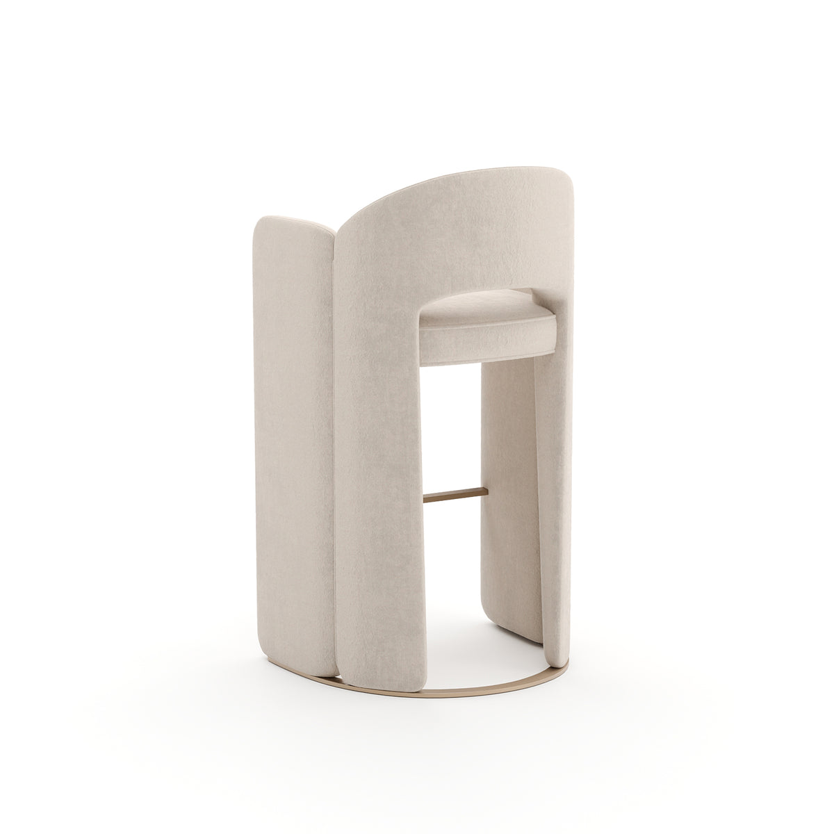Overlap Bar Stool Ivory