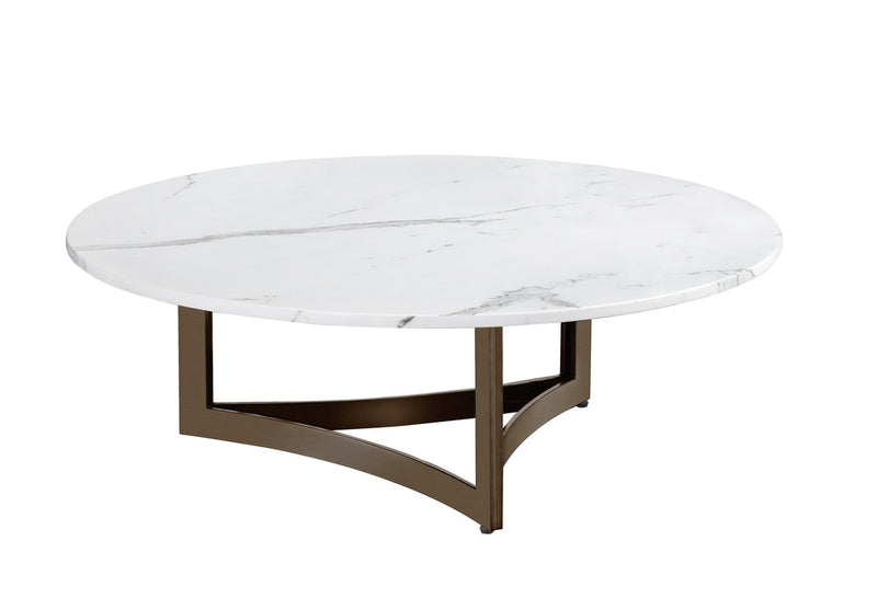 Alexa Coffee Table Marble With Bronze Base