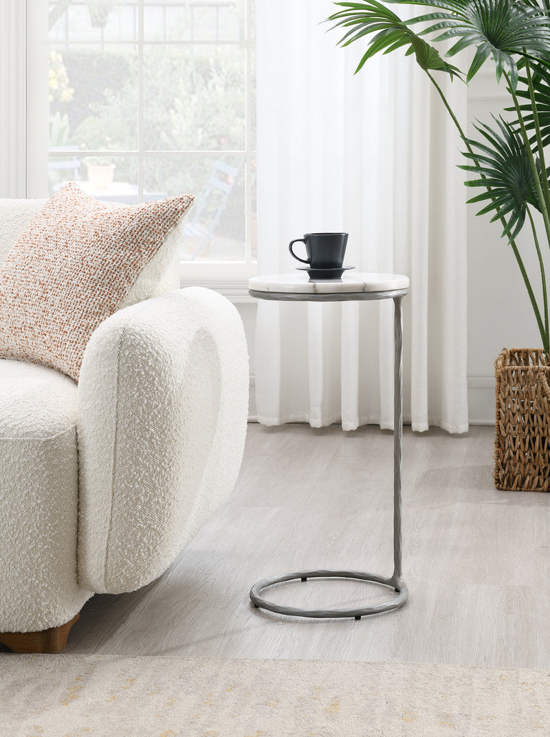 Luxo Marble Accent Silver Table