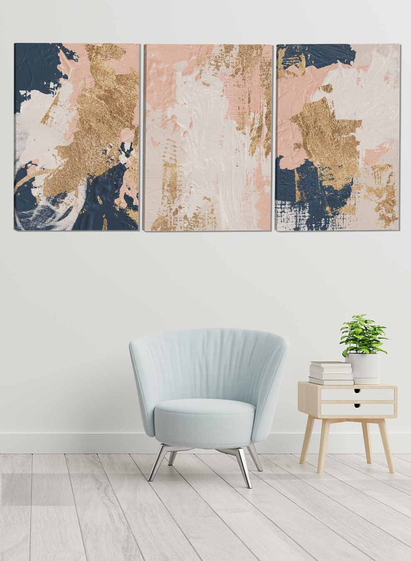Oil Blush Abstract Paintings(set of 3)