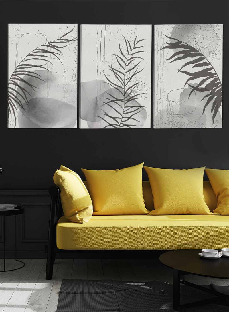 Plant Leaves Abstract Paintings(set of 3)