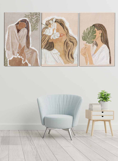 Beautiful Girl Abstract Paintings(set of 3)