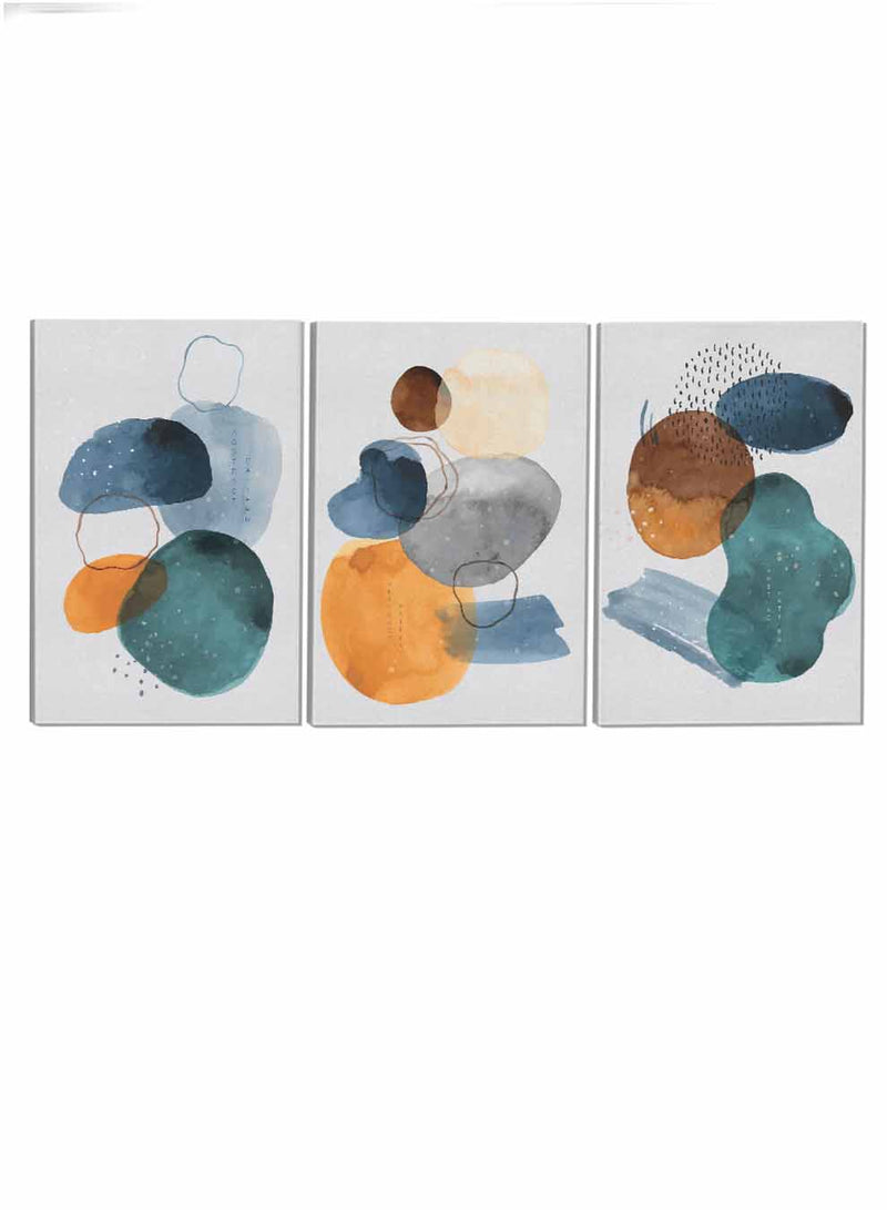 Hand Drawn Circles Abstract Paintings(set of 3)