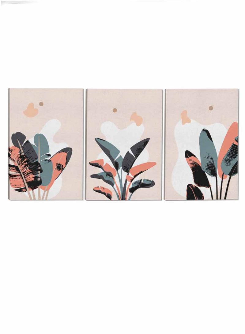 Tropical Foliage Abstract Paintings(set of 3)