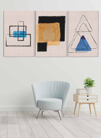 Triangles Squares Rectangles Abstract Paintings(set of 3)