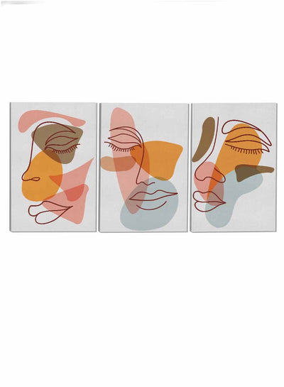 Woman Face Abstract Paintings(set of 3)