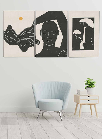 Woman And Tree Abstract Paintings(set of 3)