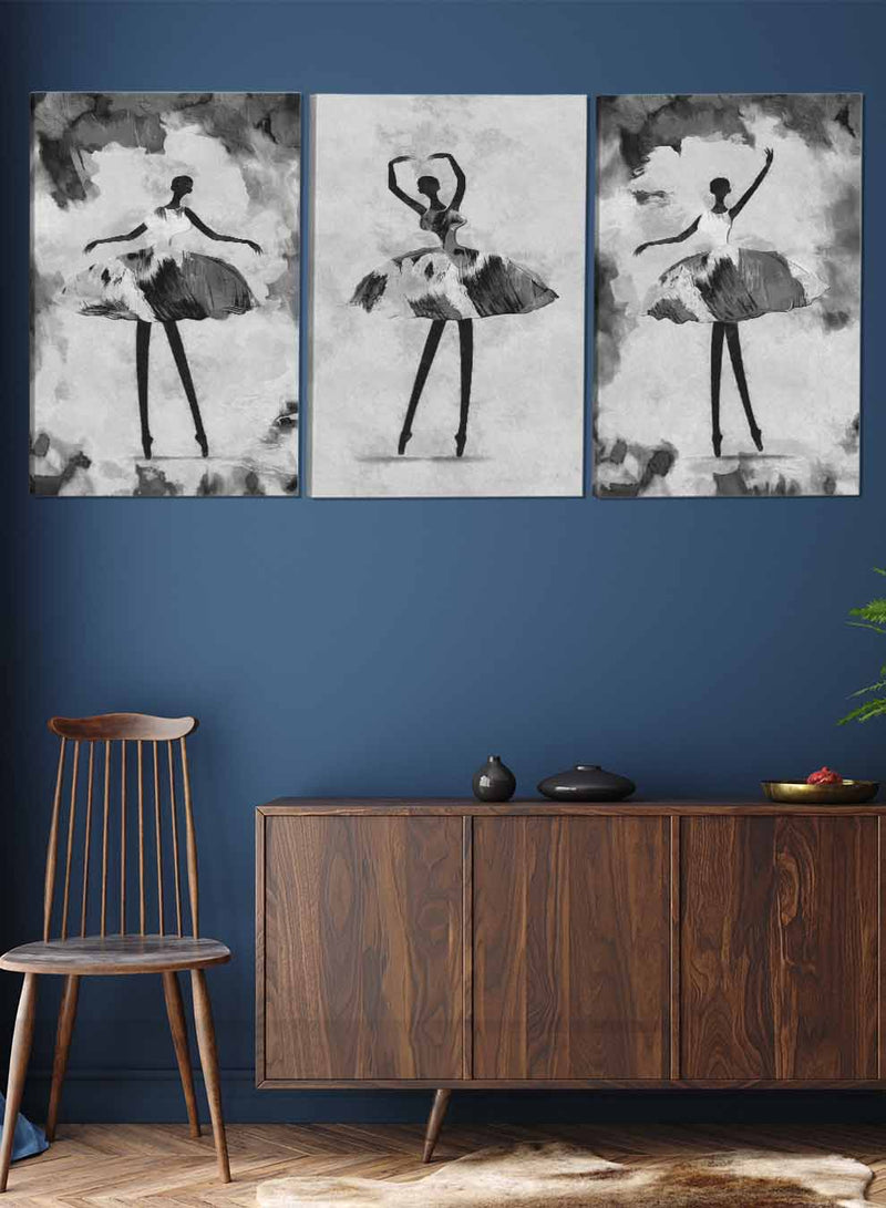 Girl Ballerina Dancing Paintings(set of 3)