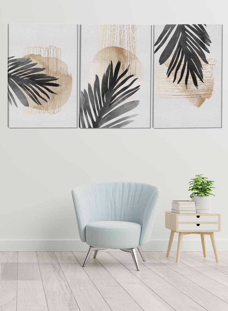 Palm Tropical Leaves Paintings(set of 3)