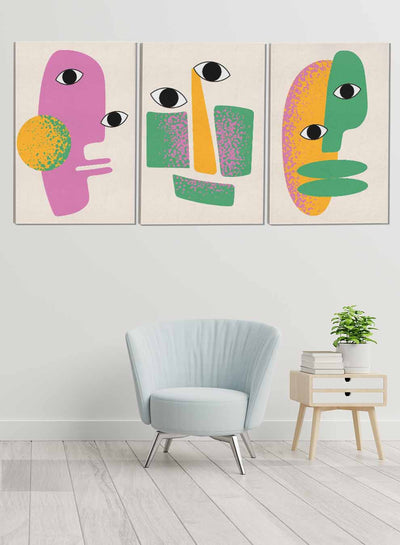 Colored Face Paintings(set of 3)