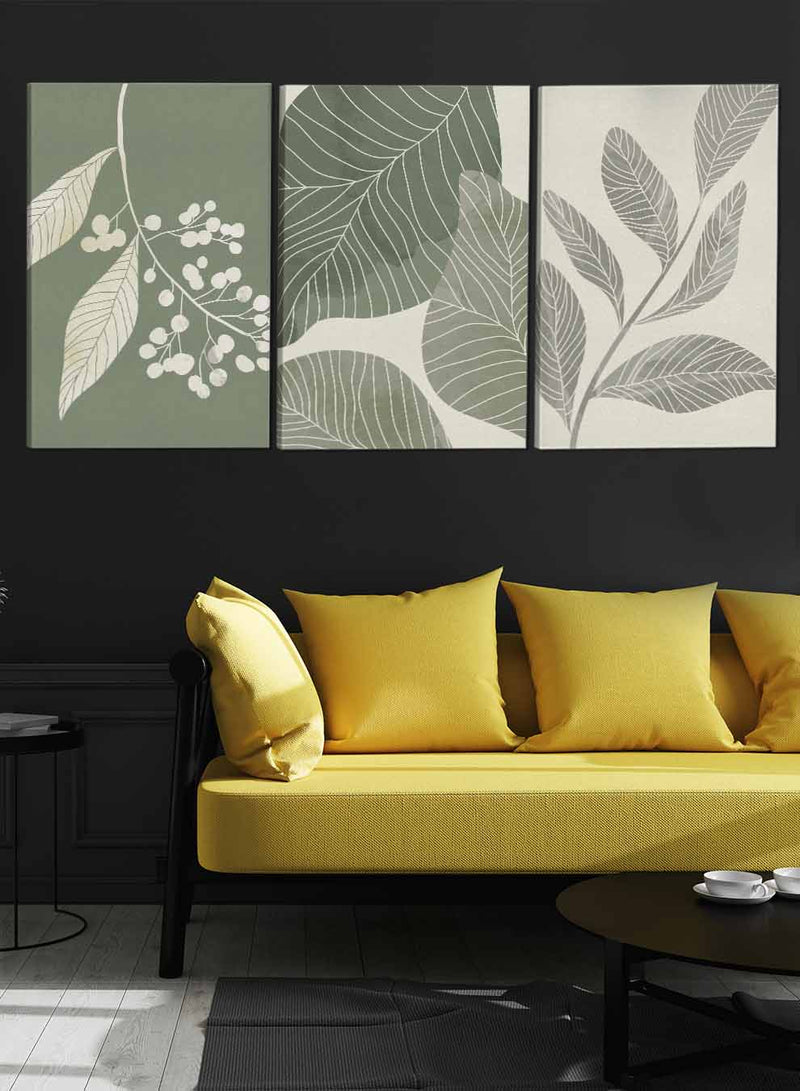Leaves Botanical Paintings(set of 3)
