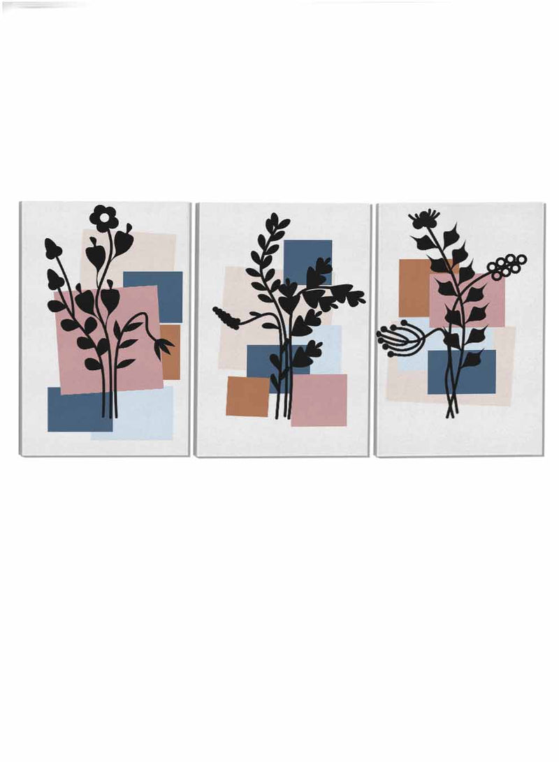 Botanical Flowers Paintings(set of 3)