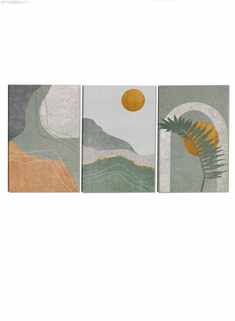 Mountains Moon Foliage Paintings(set of 3)