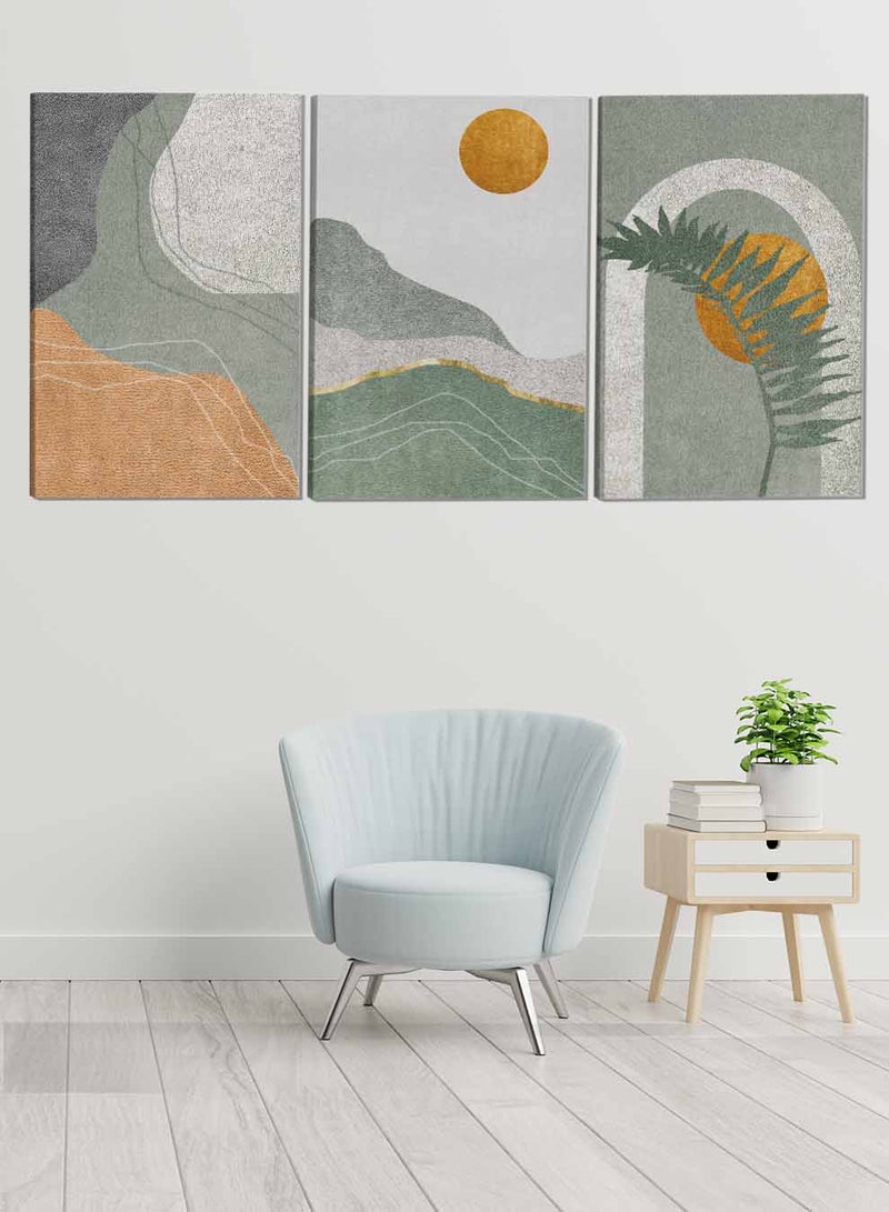 Mountains Moon Foliage Paintings(set of 3)