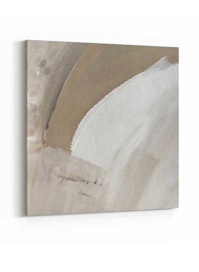 Square Canvas Wall Art Stretched Over Wooden Frame with Gold Floating Frame and Modern Abstract Painting