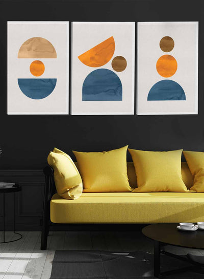 Trendy Circles And Shapes Paintings(set of 3)