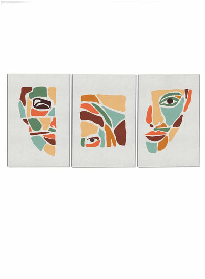 Woman Face Drawings Paintings(set of 3)