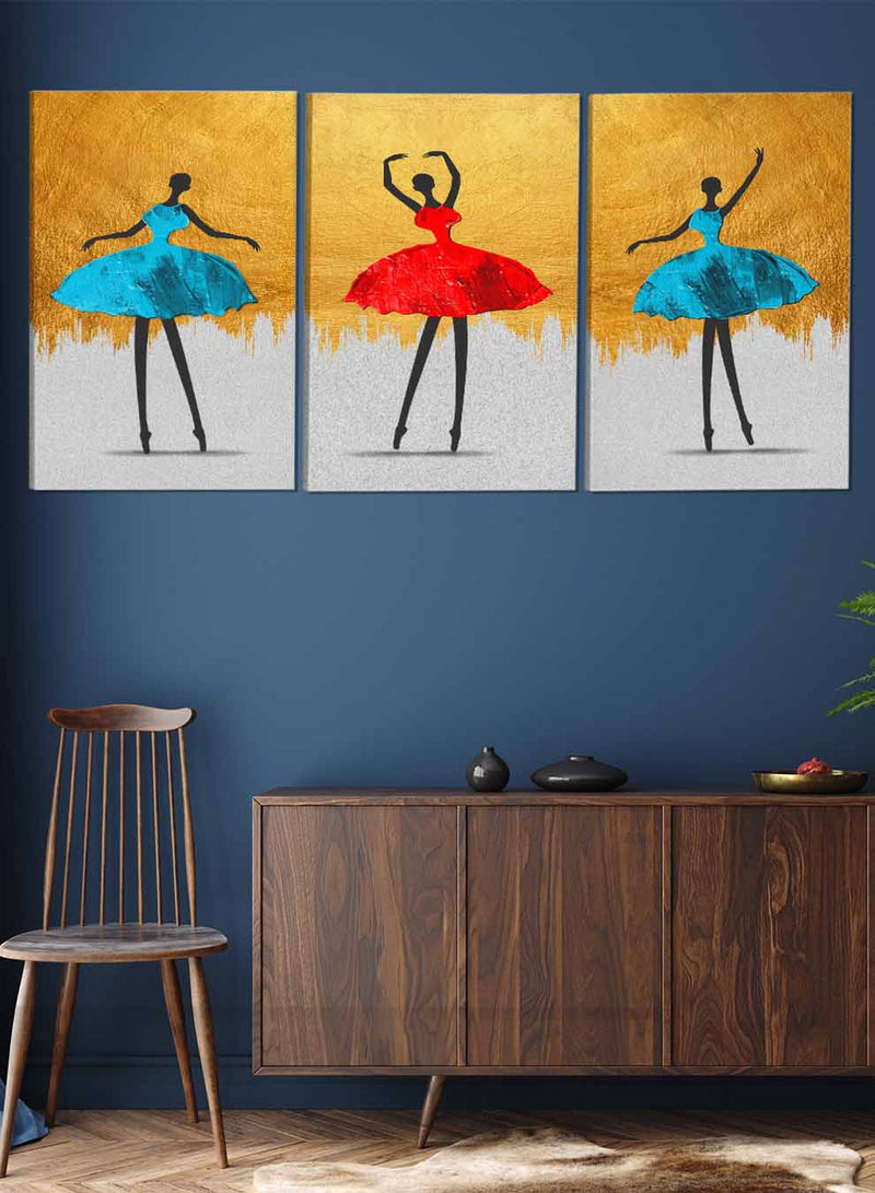 Ballet Dance Girl Paintings(set of 3)