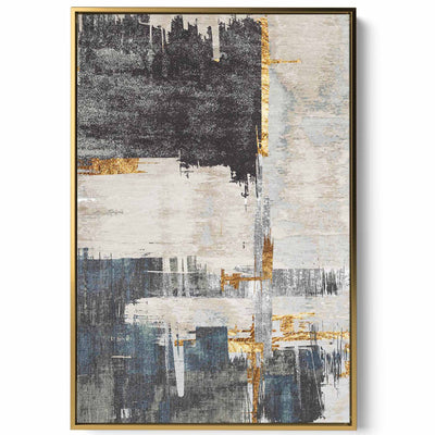 Canvas Wall Art Stretched Over Wooden Frame with Gold Floating Frame