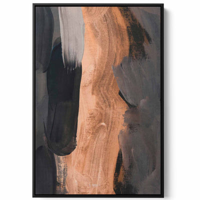 Canvas Wall Art Stretched Over Wooden Frame with Black Floating Frame
