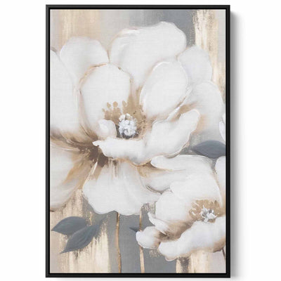 Canvas Wall Art Stretched Over Wooden Frame with Black Floating Frame