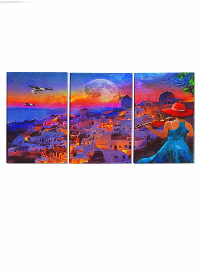 Girl Playing Violin Paintings(set of 3)
