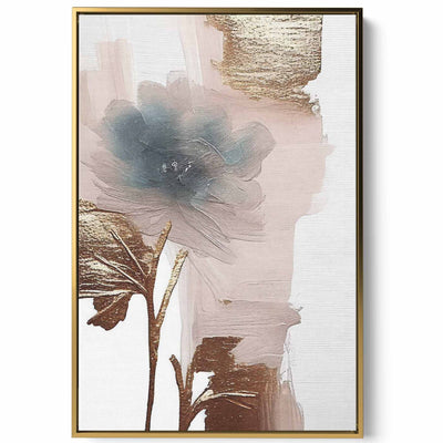 Canvas Wall Art Stretched Over Wooden Frame with Gold Floating Frame