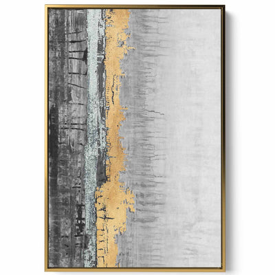 Canvas Wall Art Stretched Over Wooden Frame with Gold Floating Frame