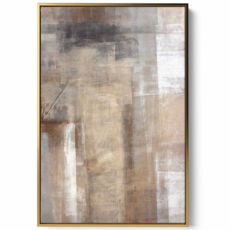 Canvas Wall Art Stretched Over Wooden Frame with Gold Floating Frame