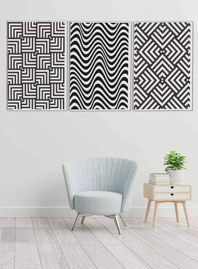 Seamless Geometric Pattern Paintings(set of 3)