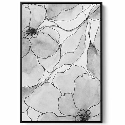 Canvas Wall Art Stretched Over Wooden Frame with Black Floating Frame