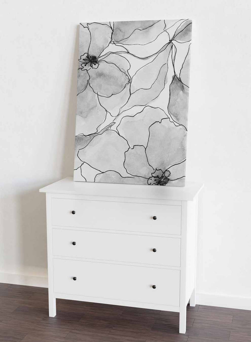 Canvas Wall Art Stretched Over Wooden Frame with Black Floating Frame