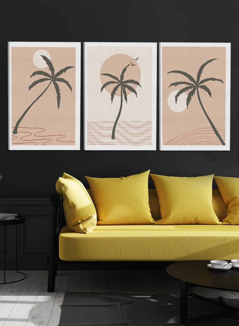 Abstract Tree Sun Paintings(set of 3)