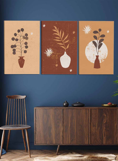 Abstract Neutral Boho Paintings(set of 3)