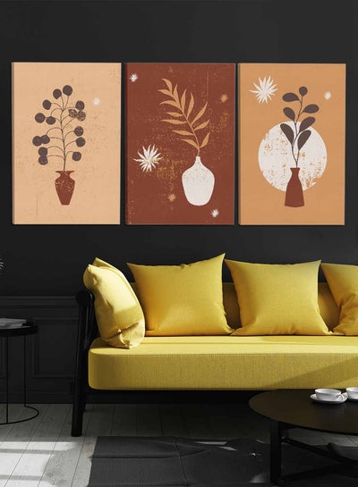 Abstract Neutral Boho Paintings(set of 3)