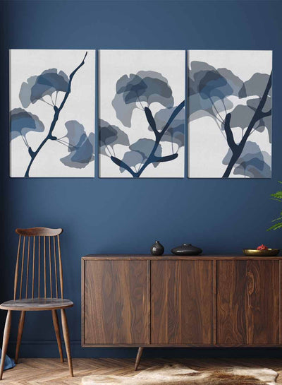 Abstract Ginkgo Leaves Paintings(set of 3)